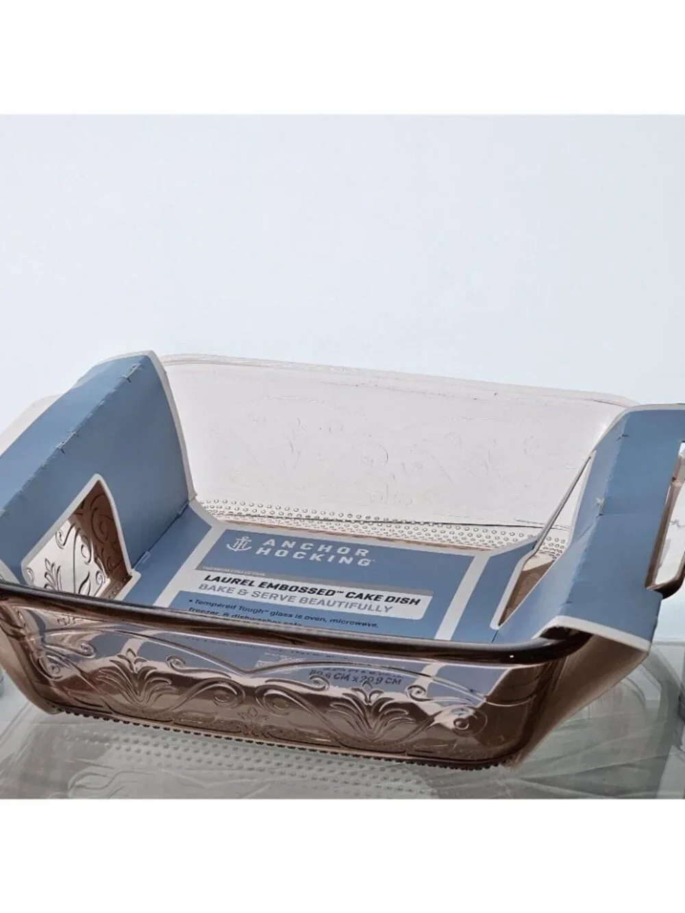 Anchor Hocking Laurel Rosewater Square Pan 8.5